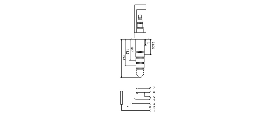 Connecteur Jack 4.4mm TRRRS Plaqué Or Nu